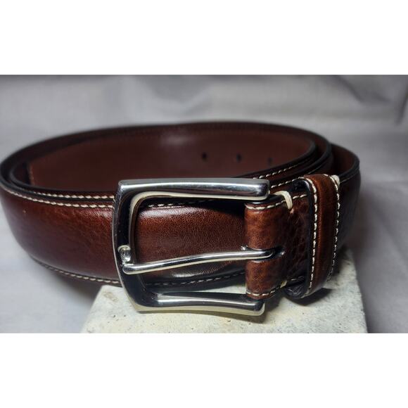 Johnston and Murphy Topstitch Belt Mens Size 44 - Picture 1 of 6